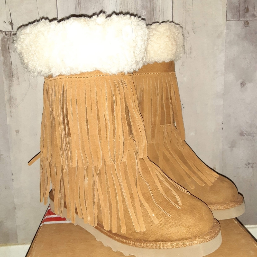 Brown Fringe Boots